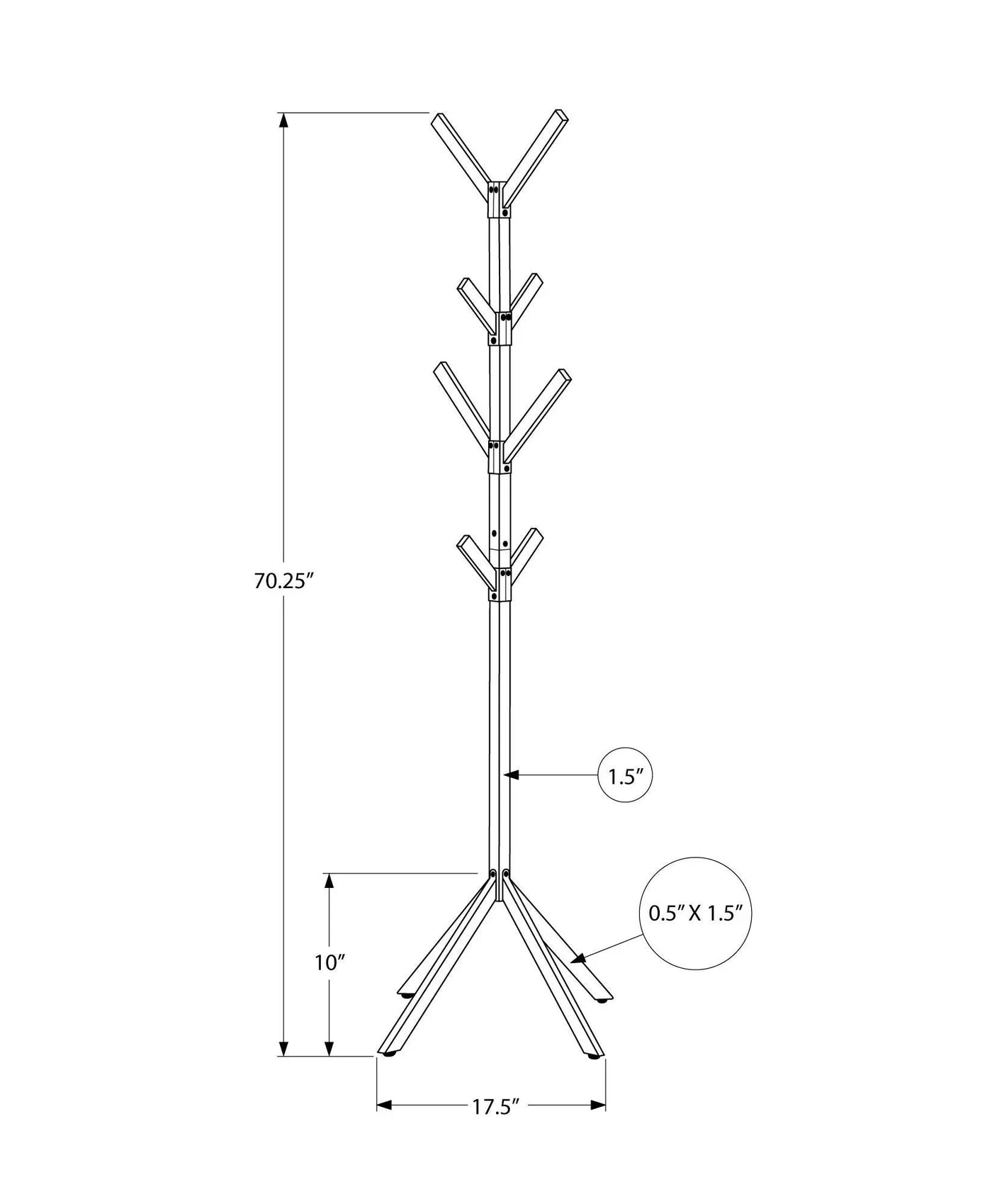 Coat Rack, Hall Tree, Free Standing, 8 Hooks, Entryway, Contemporary & Modern by Unique Piece Furniture