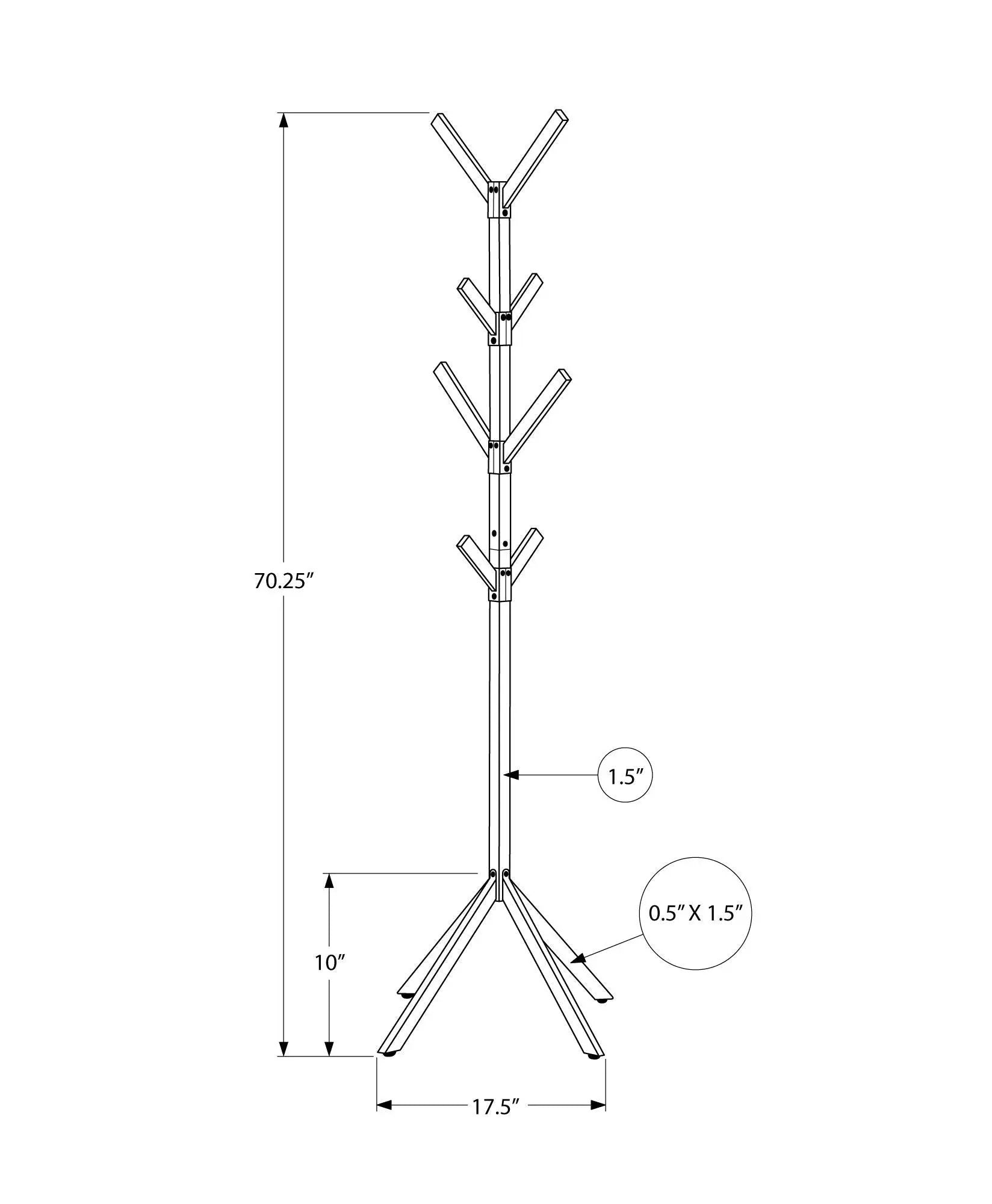 Coat Rack, Hall Tree, Free Standing, 8 Hooks, Entryway, Contemporary & Modern by Unique Piece Furniture