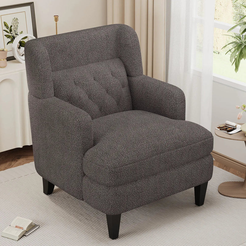 Upholstered Accent Chair Tufted Armchair For Living Room And Bedroom by Unique Piece Furniture