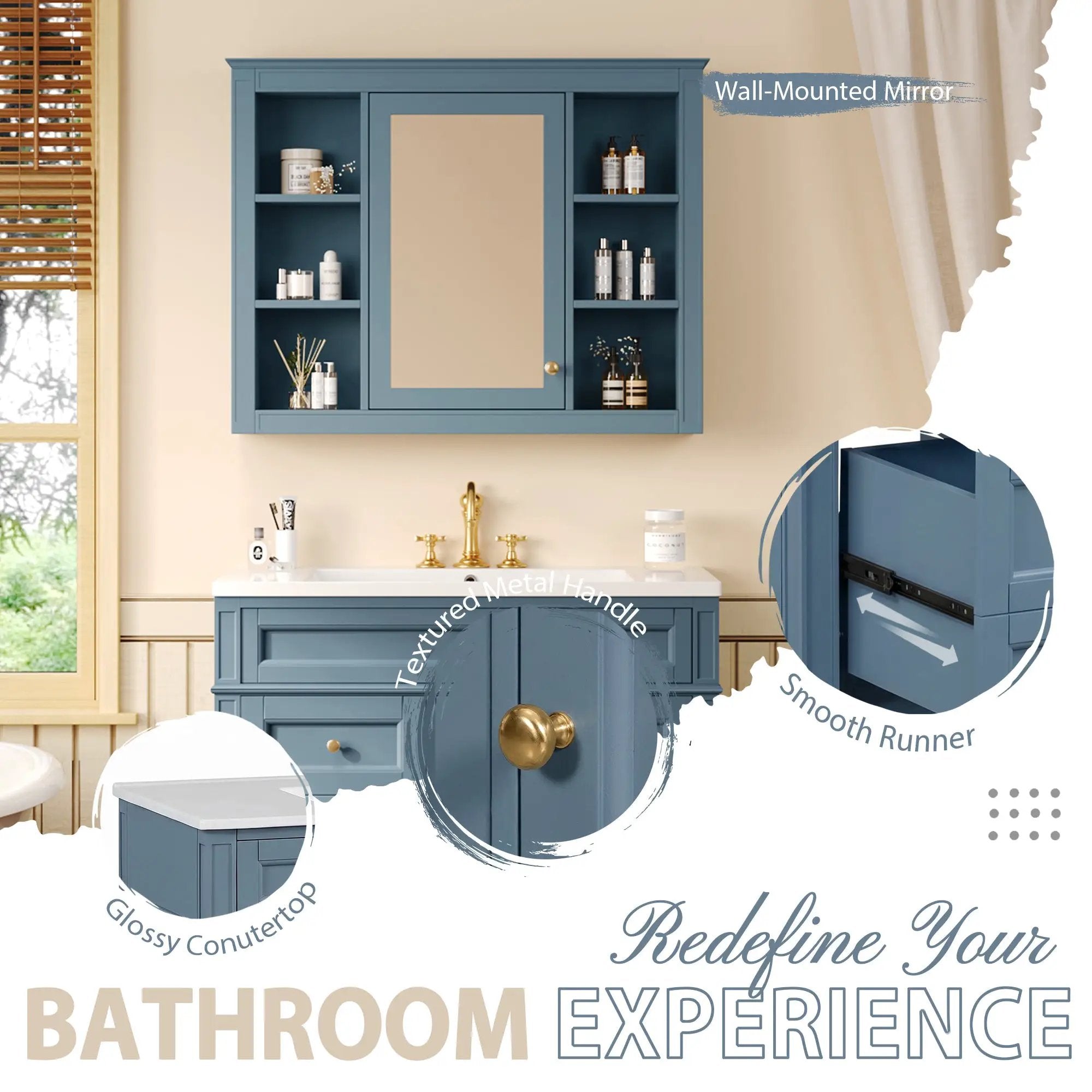 36'' Bathroom Vanity with Medicine Cabinet by HouseOfZazla