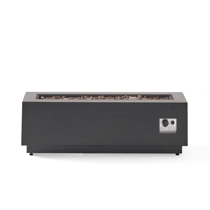 RECTANGULAT IRON FIRE PIT-50 000BTU WITH TANK HOLDER by HouseOfZazla