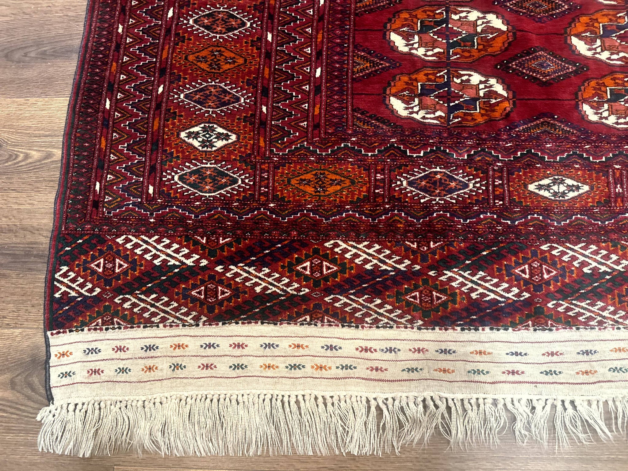 Persian Turkoman Rug 7x9, Red Tribal Carpet by Jewel Rugs