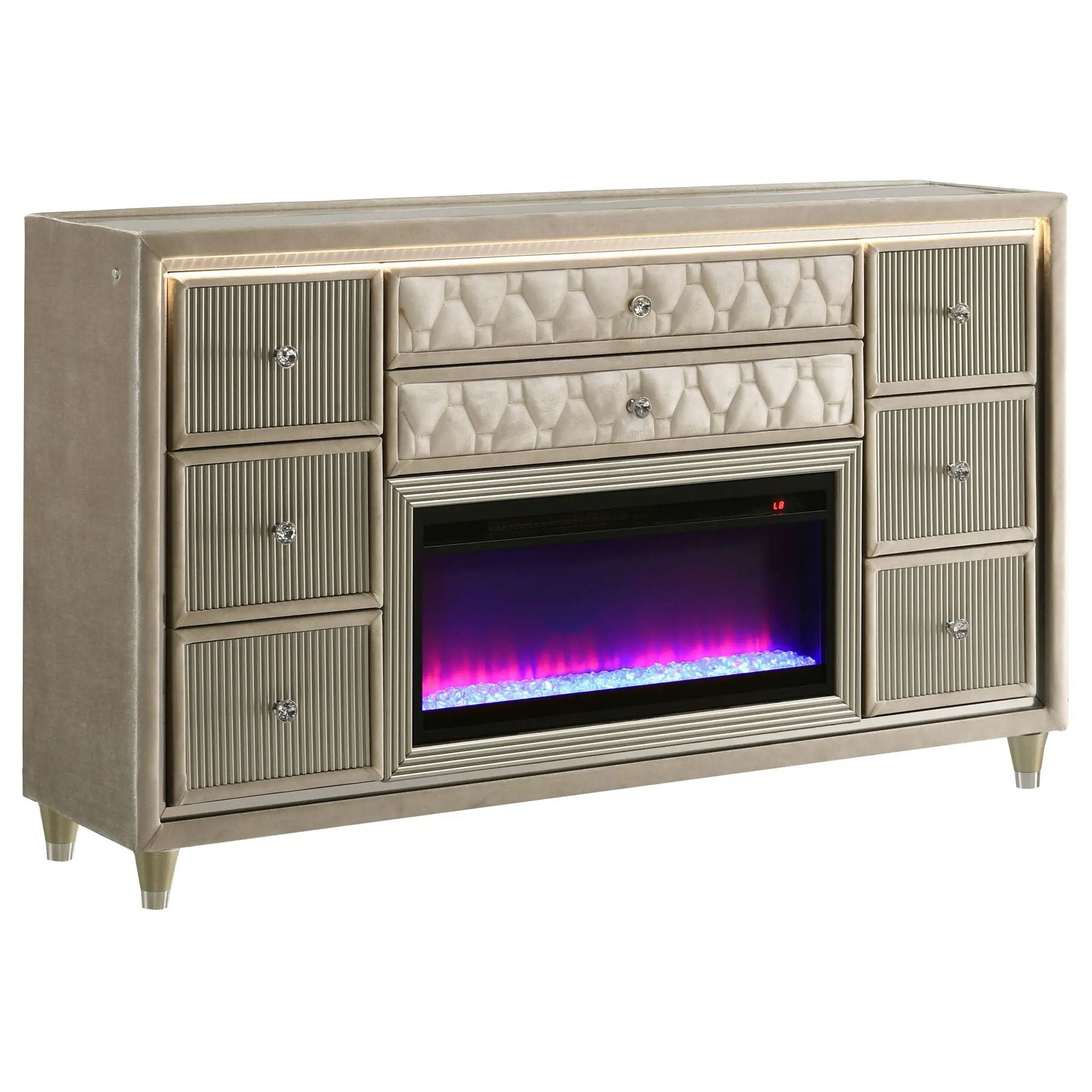 Lorient 5-piece Eastern King Bedroom Set Ivory and Camel by Unique Piece Furniture