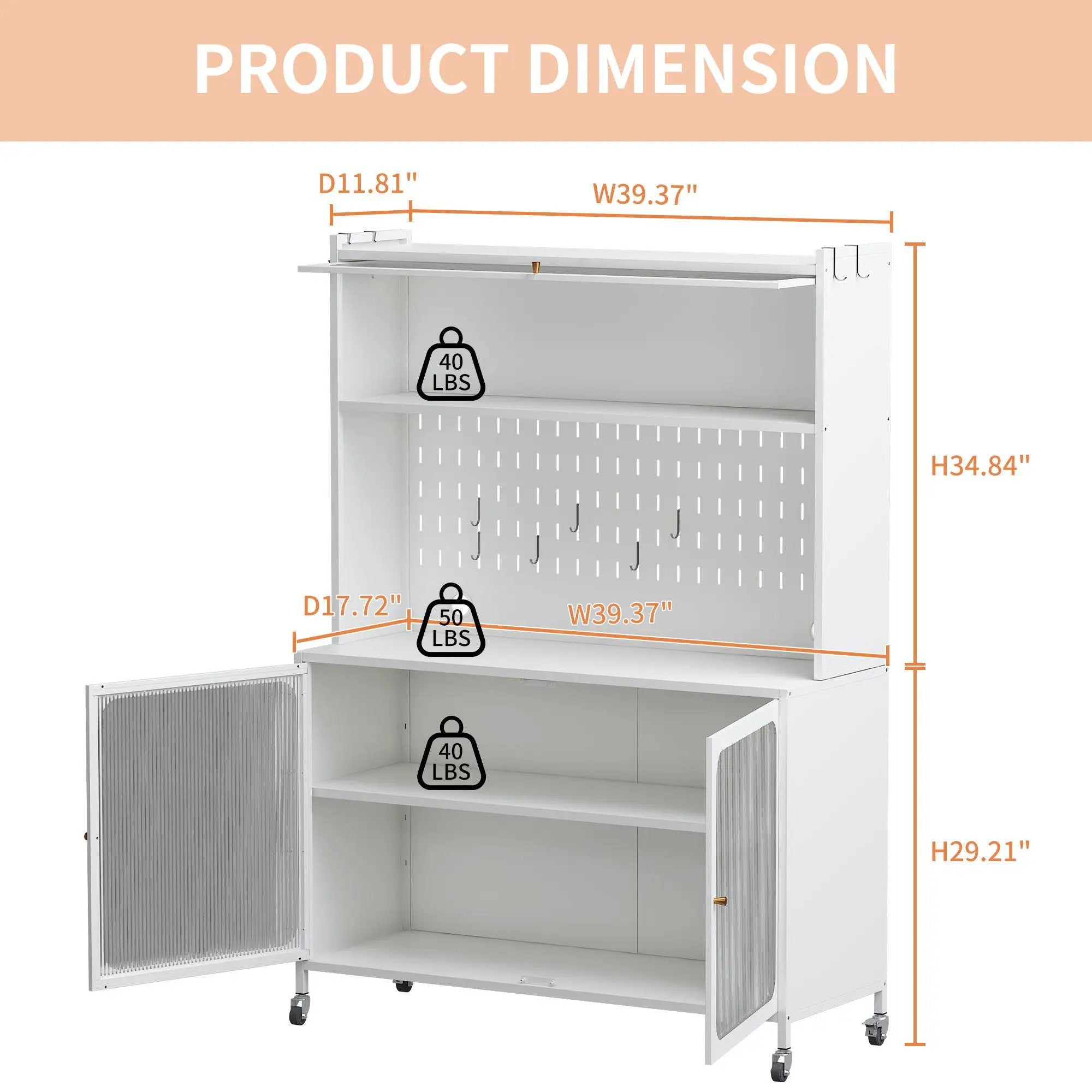Contemporary Kitchen Pantry Cabinet With Glass Doors, Adjustable Shelves, Steel - Brushed Nickel by HouseOfZazla