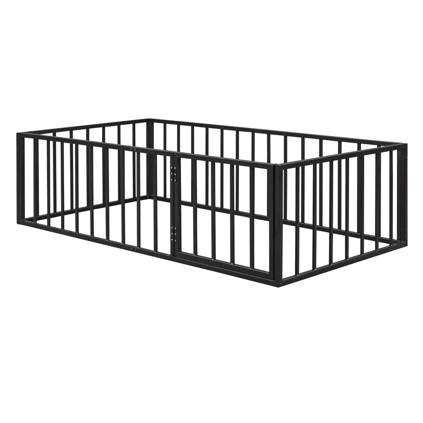 Metal Floor Bed Frame With Fence And Door by Unique Piece Furniture