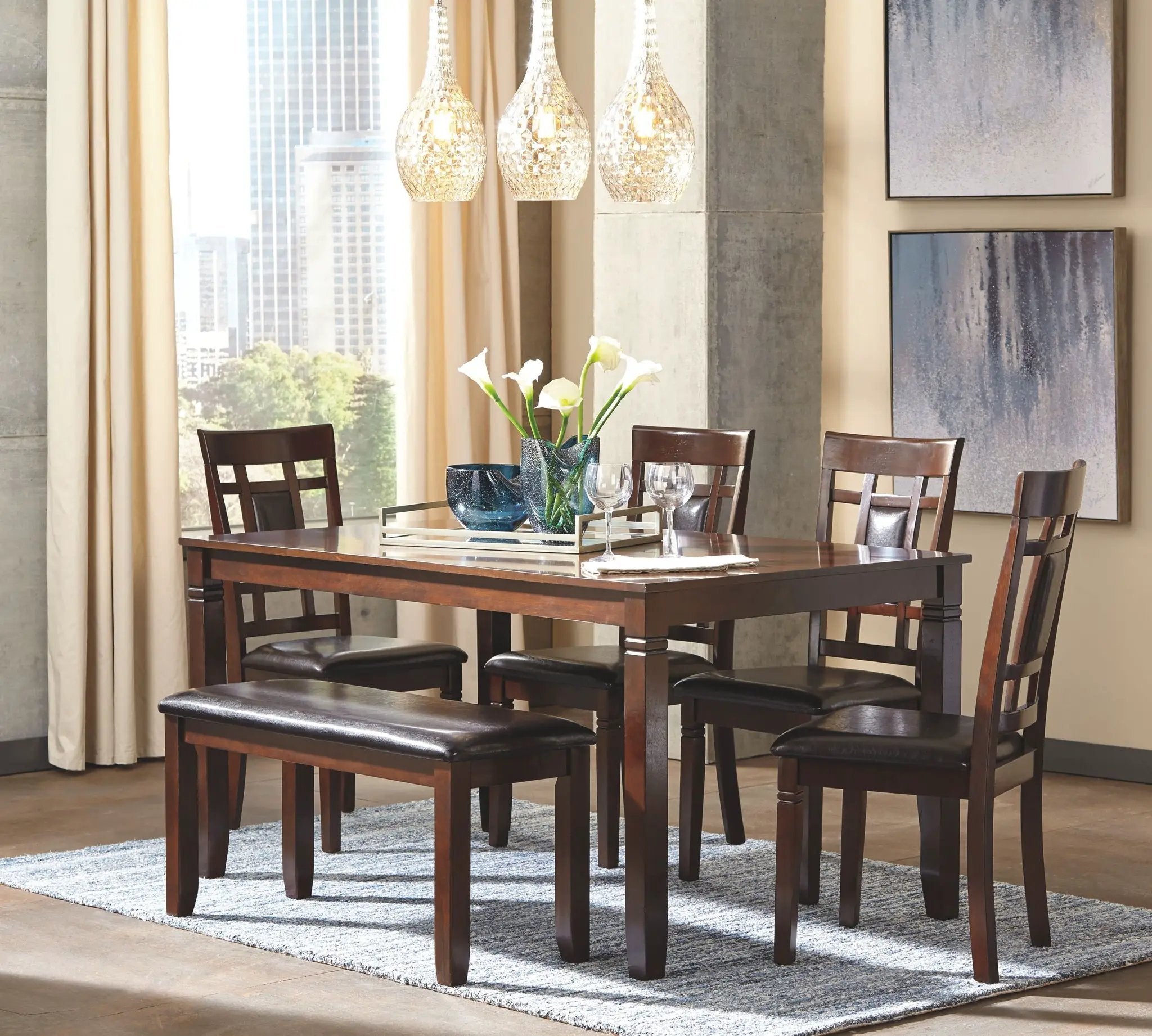 Bennox - Dining Room Table Set (Set of 6) - Brown by Unique Piece Furniture
