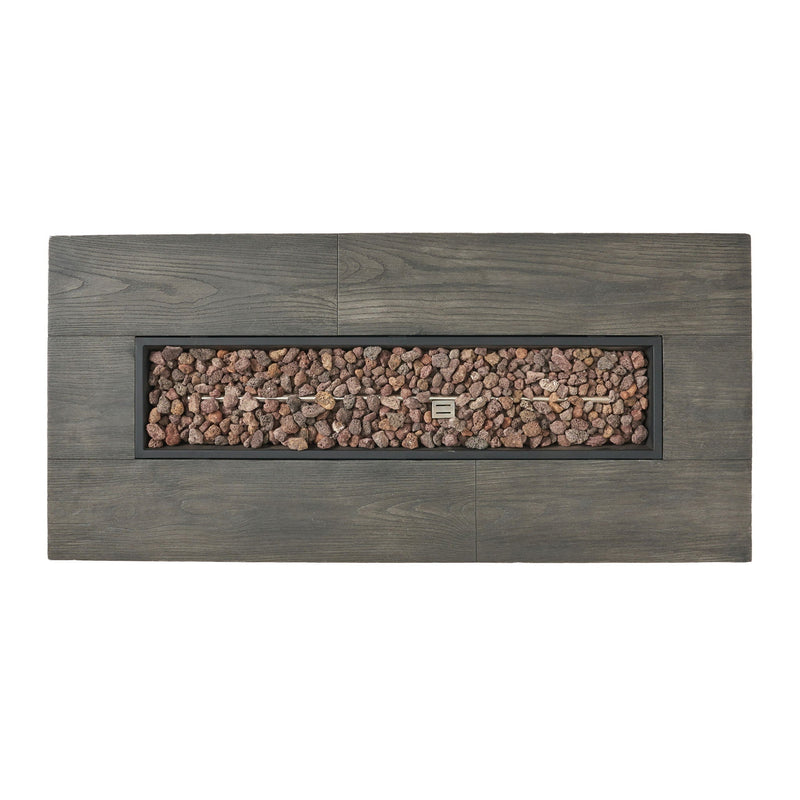 Transitional Rectangular Outdoor Propane Fire Pit With 50,000 BTU by HouseOfZazla
