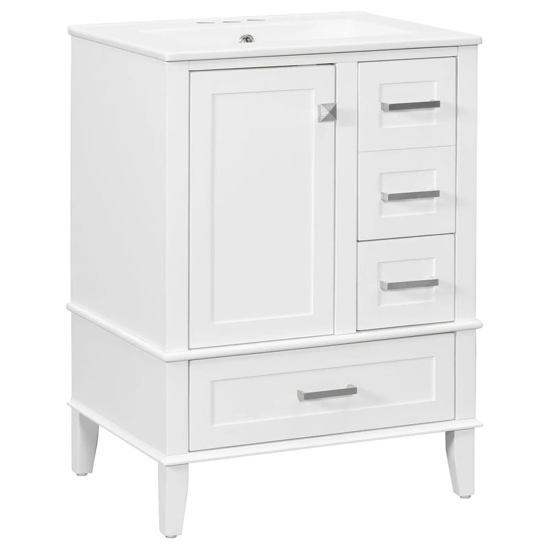 Bathroom Vanity, Modern Bathroom Cabinet With Sink Combo Set, Bathroom Storage Cabinet With A Soft Closing Door And 3 Drawers, Solid Wood Frame by HouseOfZazla