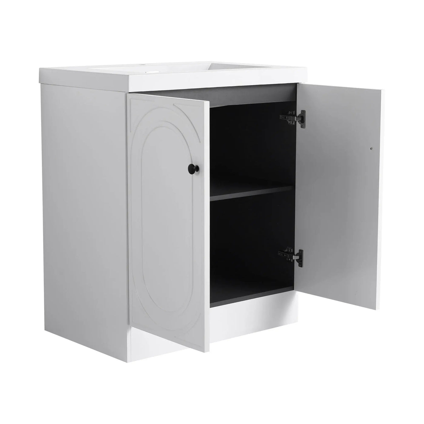 Contemporary Freestanding Bathroom Vanity With Resin Sink & Soft-Close Cabinet Doors by HouseOfZazla