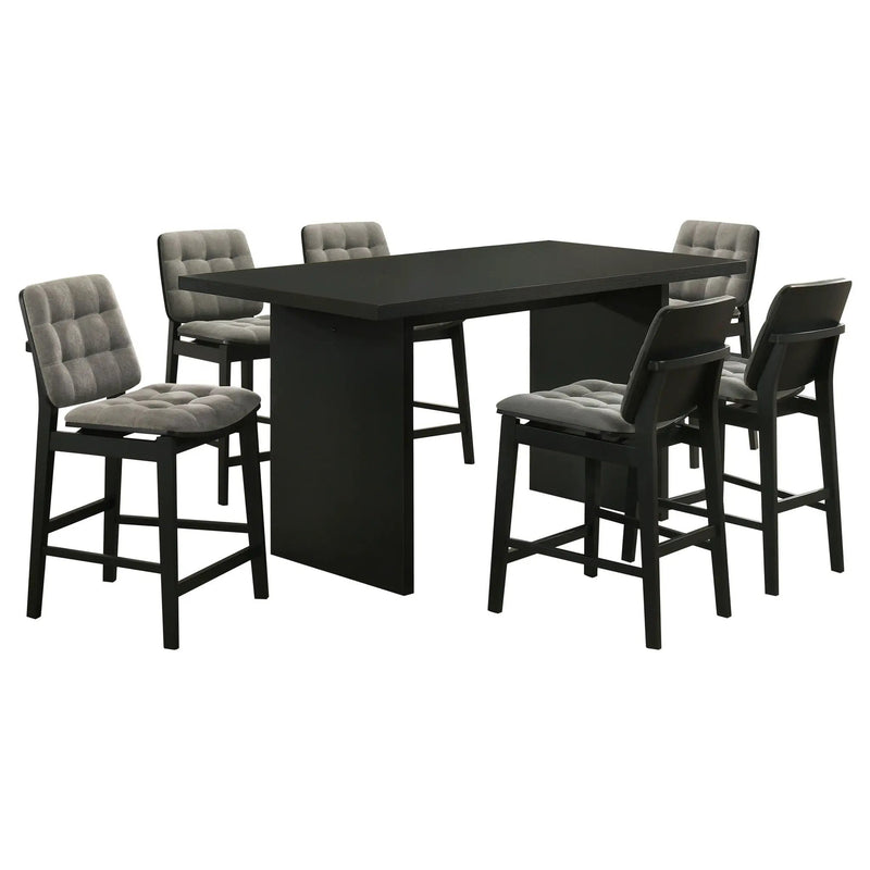 Decker 7-piece 70-inch Rectangular Counter Height Dining Set Grey and Black by Unique Piece Furniture