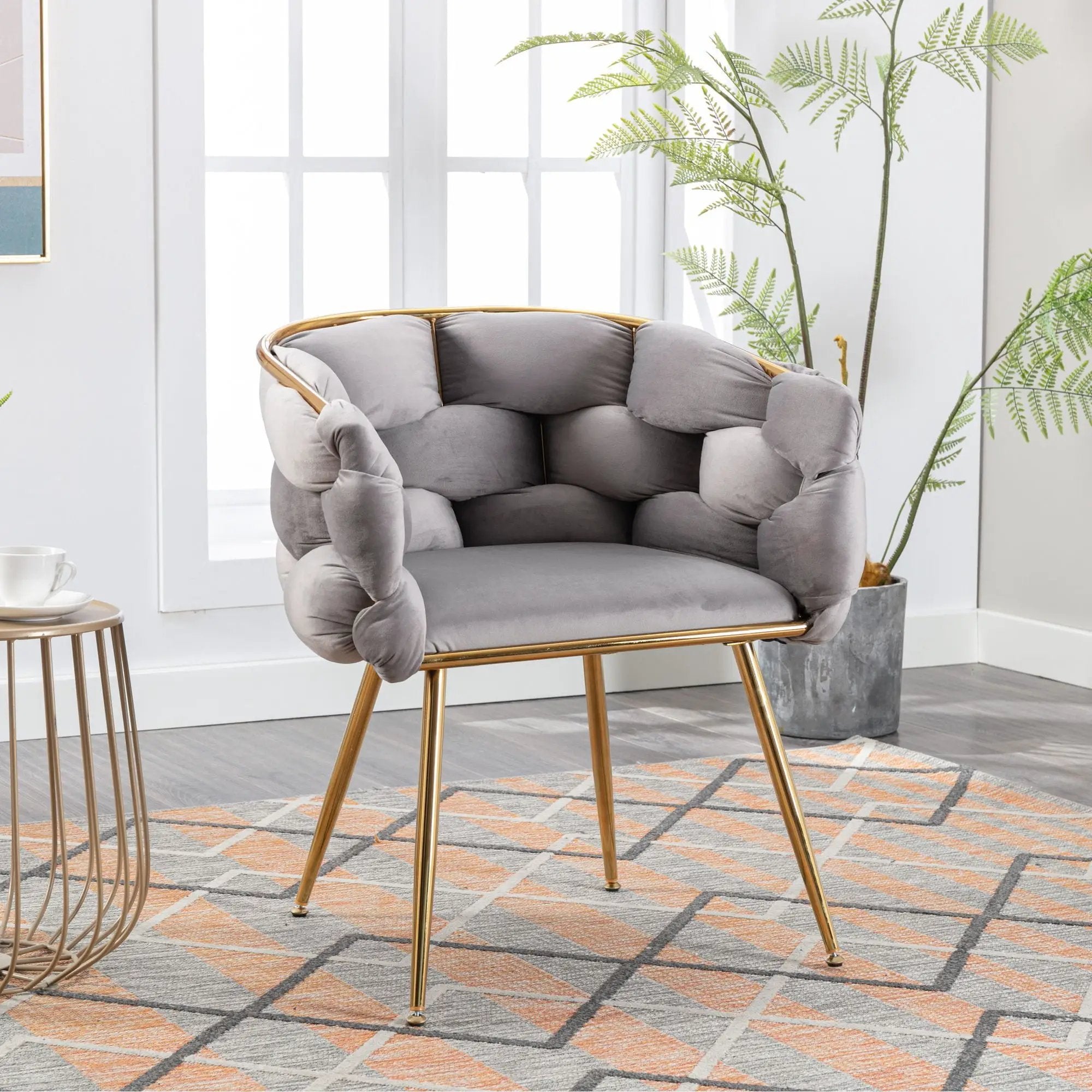 Luxury Modern Simple Leisure Single Sofa Chair Bedroom Lazy Person Household Dresser Stool Manicure Table Back Chair by Unique Piece Furniture