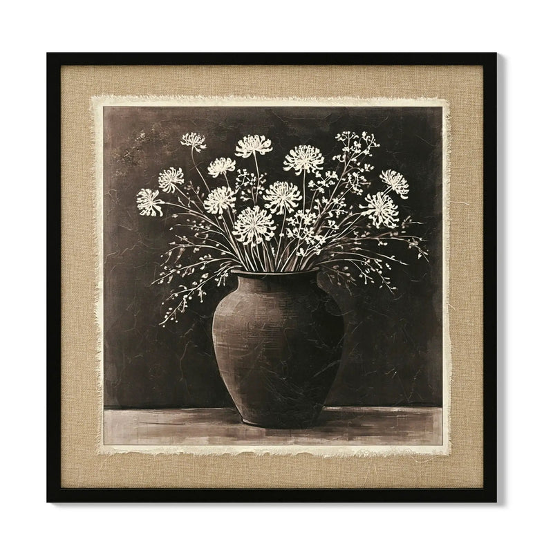 Artistic Path Abstract Flower Bouquet Wall Art - Ancient White by Unique Piece Furniture