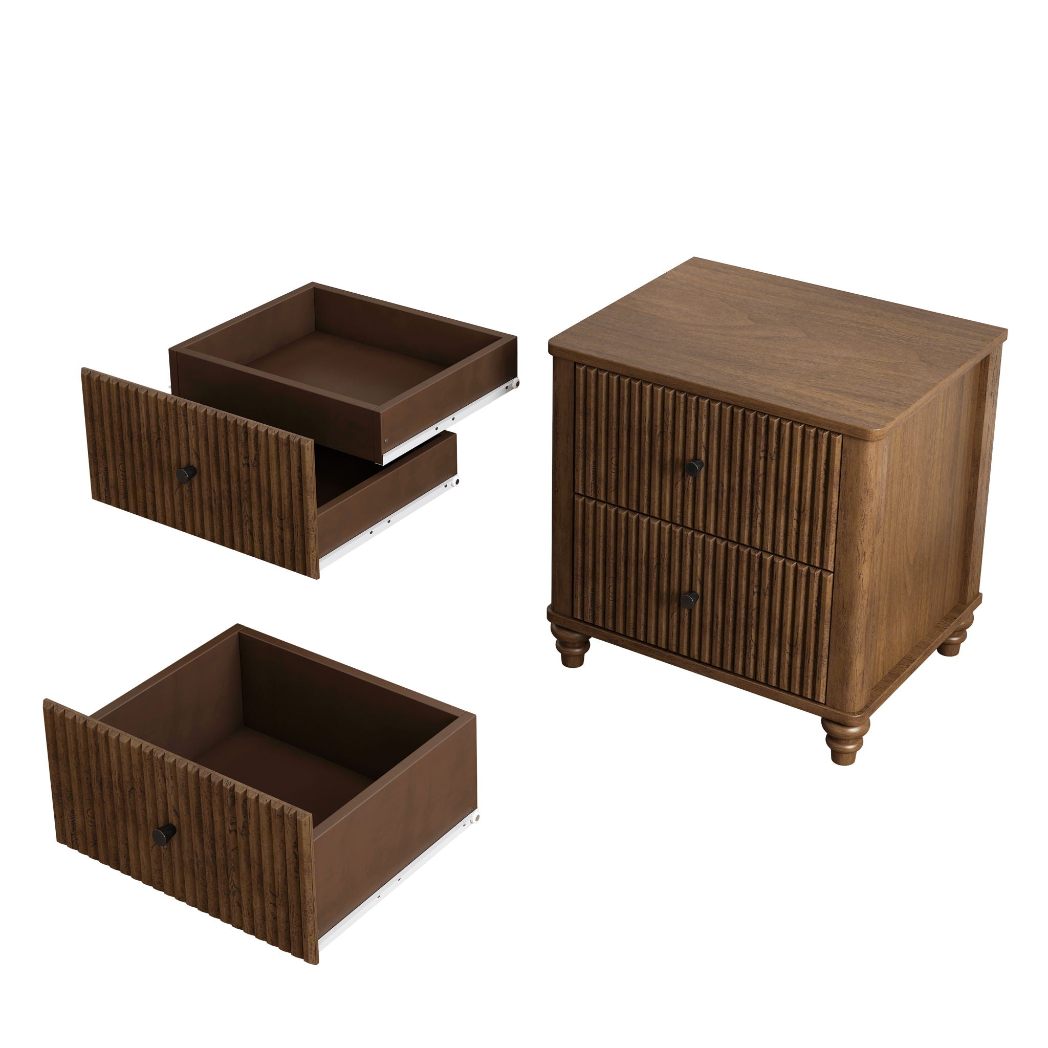 Fluted Nightstand With 3 Drawers by HouseOfZazla
