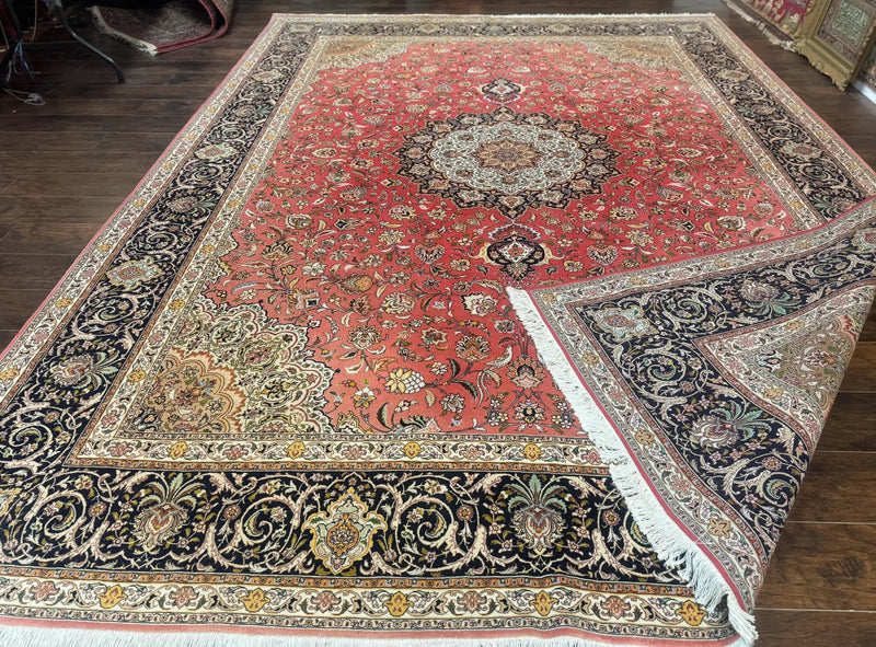 Persian Tabriz Rug 10x13 – Floral Medallion & Birds, Wool & Silk, 330 KPSI by Jewel Rugs