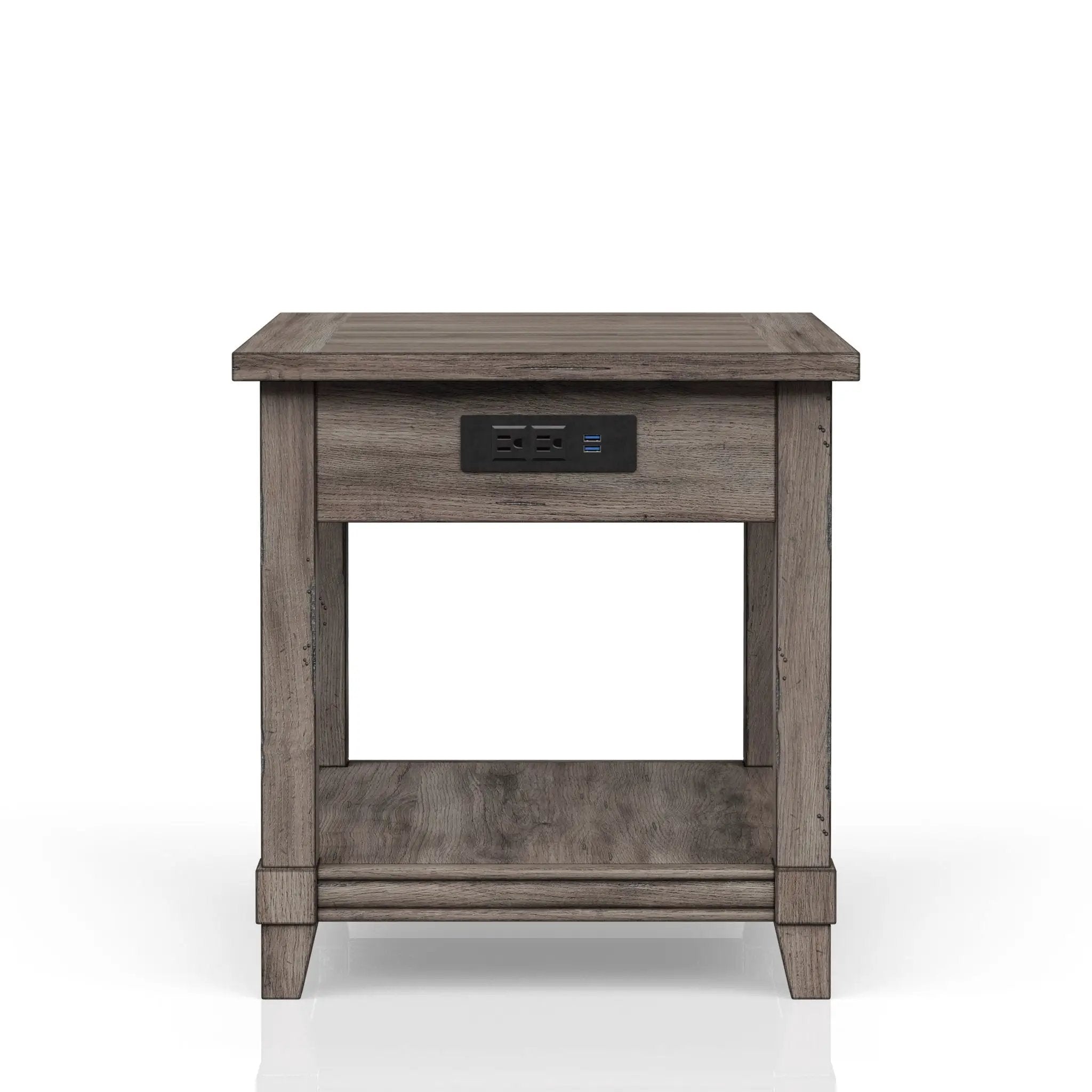 End Table With Storage Drawer Usn - Gray by HouseOfZazla
