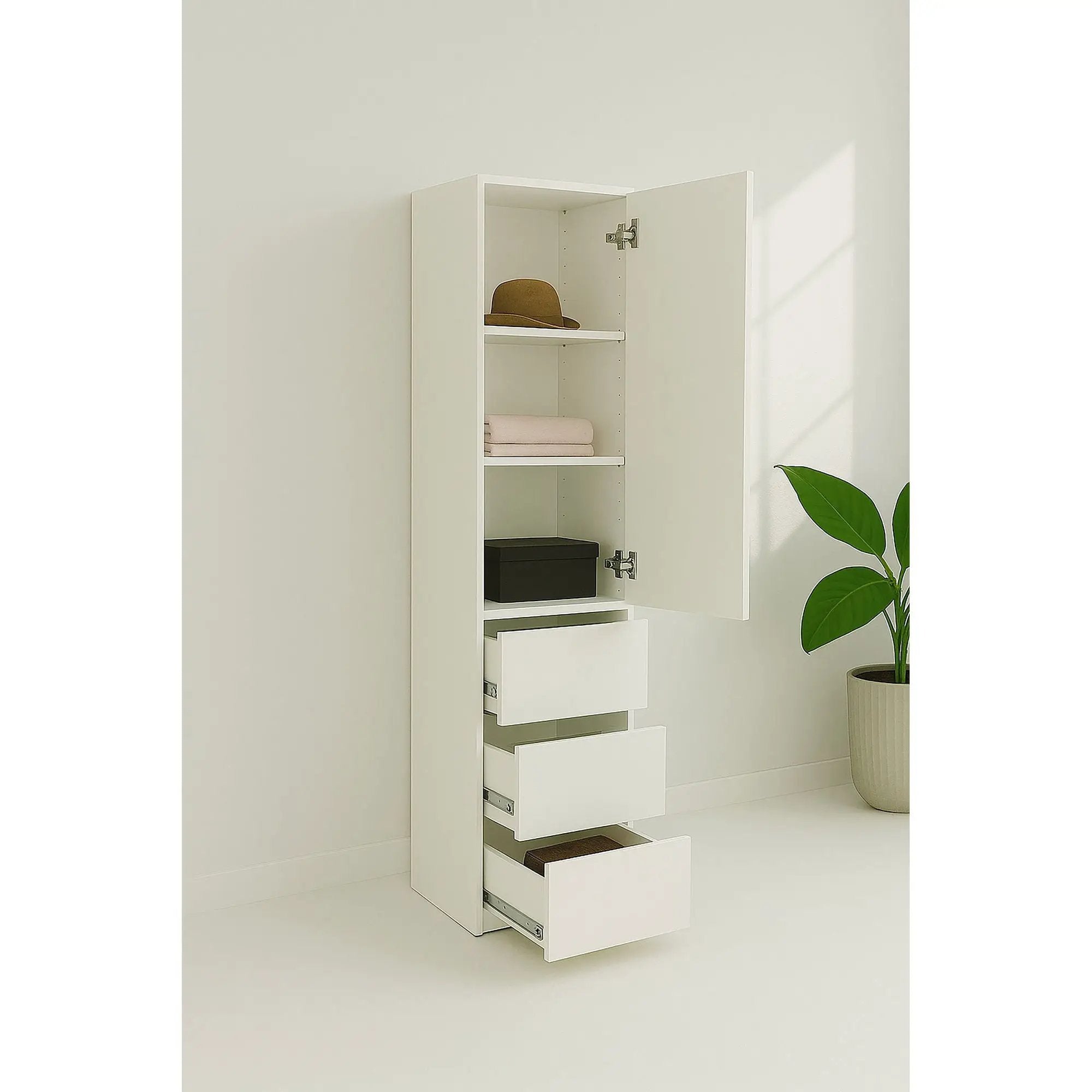 Elise - Modular Closet System With Mirror, Customizable Storage Solution - White by HouseOfZazla