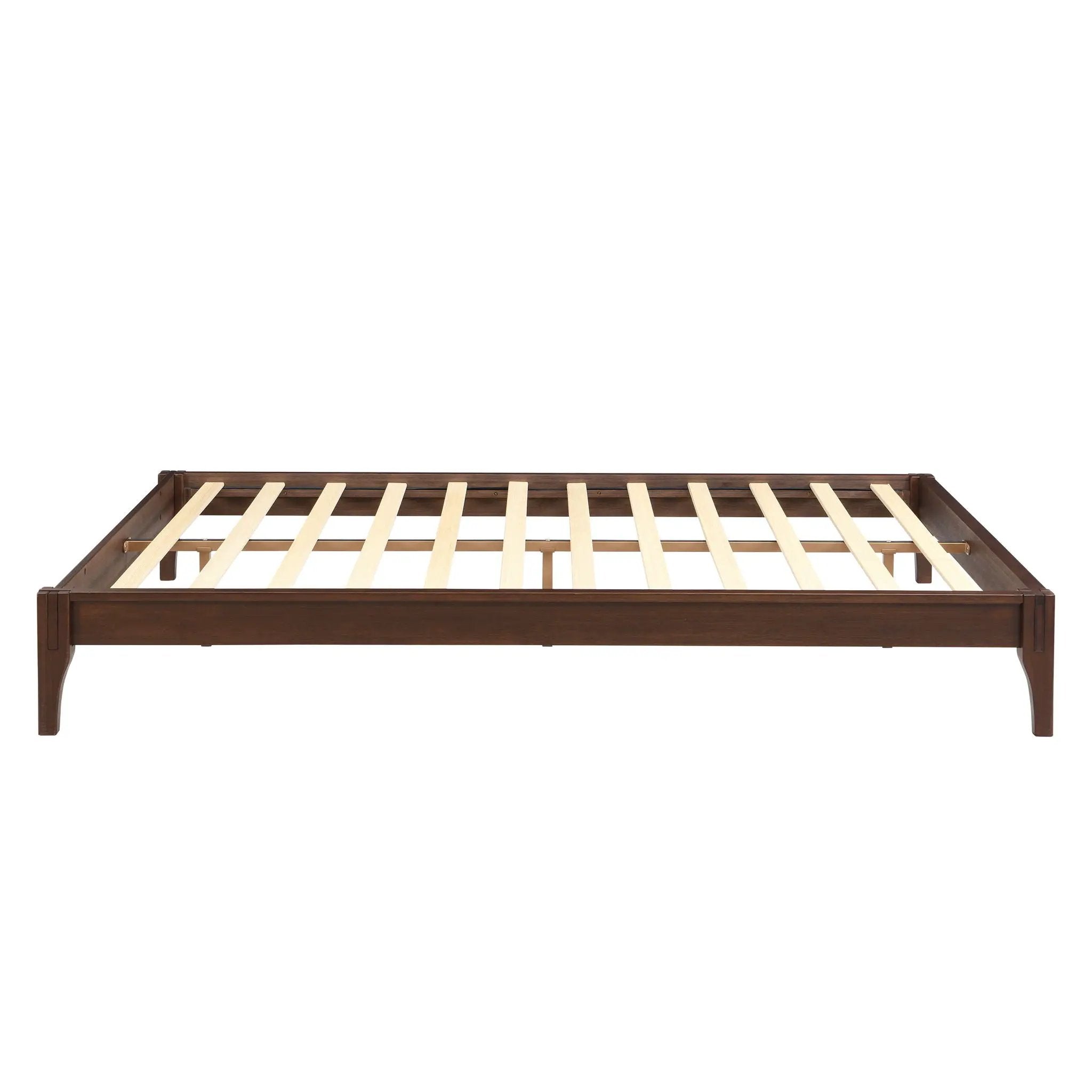 Queen Size Platform Bed Frame With Wood Slat And Metal Support - Chocolate by Unique Piece Furniture