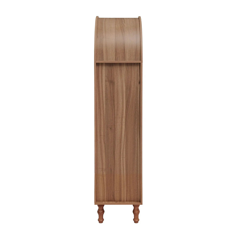Tall Kitchen Pantry Cabinet With Hollow Carved Doors Adjustable Shelves Versatile Storage Cabinet For Kitchen - Walnut by HouseOfZazla