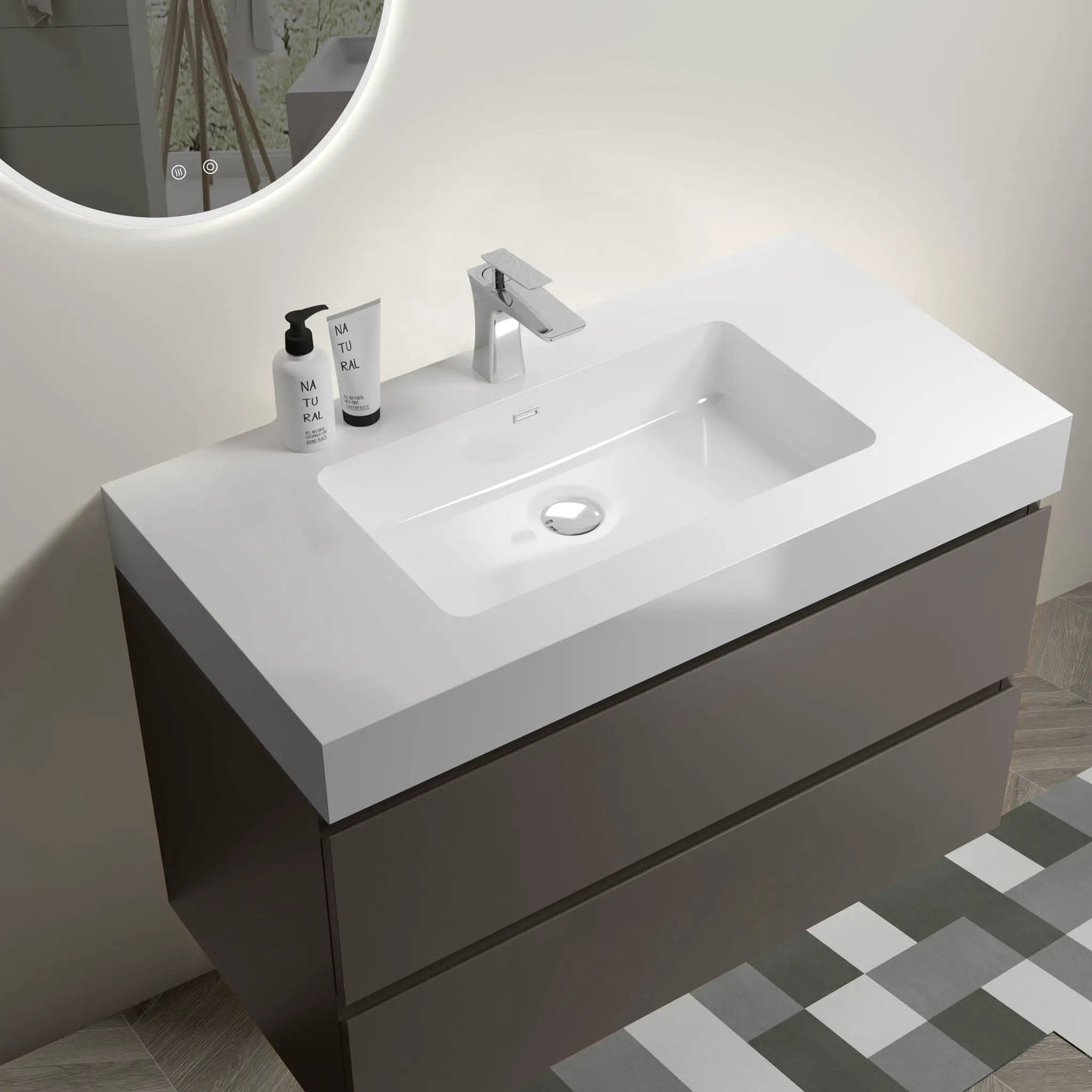 Alice - Bathroom Vanity With Sink, Wall Mounted, Floating by Unique Piece Furniture