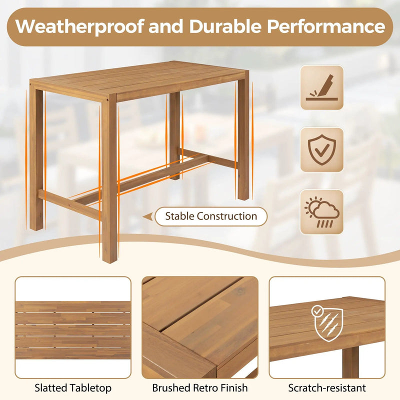 Patio Bar Set With Ergonomic Chairs