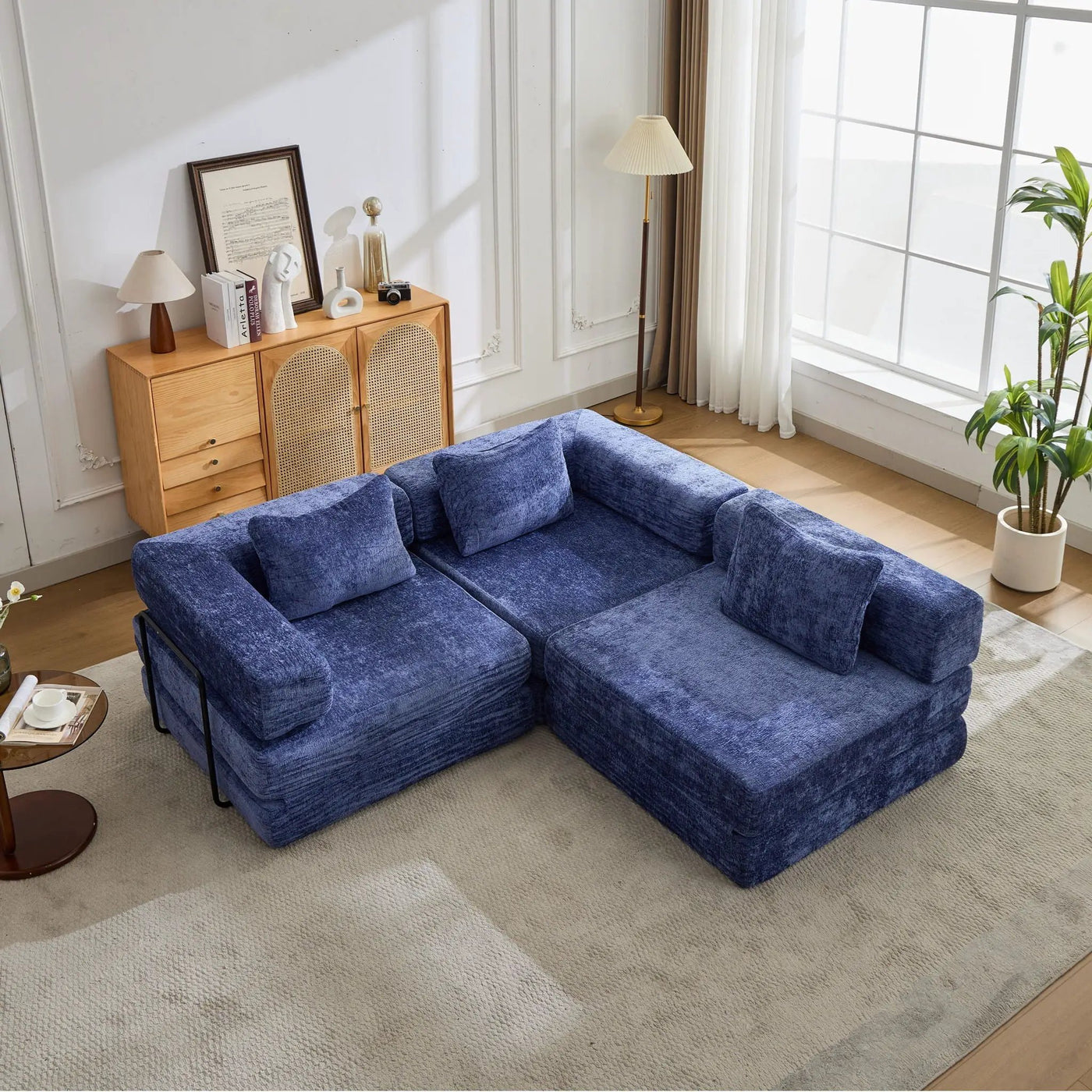 Convertible Floor Sofa Bed, Boneless Modular Sectional Sofa For Living Room by HouseOfZazla