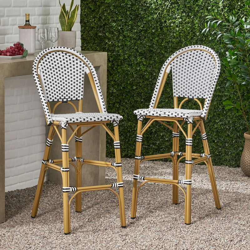 Outdoor PE Rattan French Barstool Set by HouseOfZazla