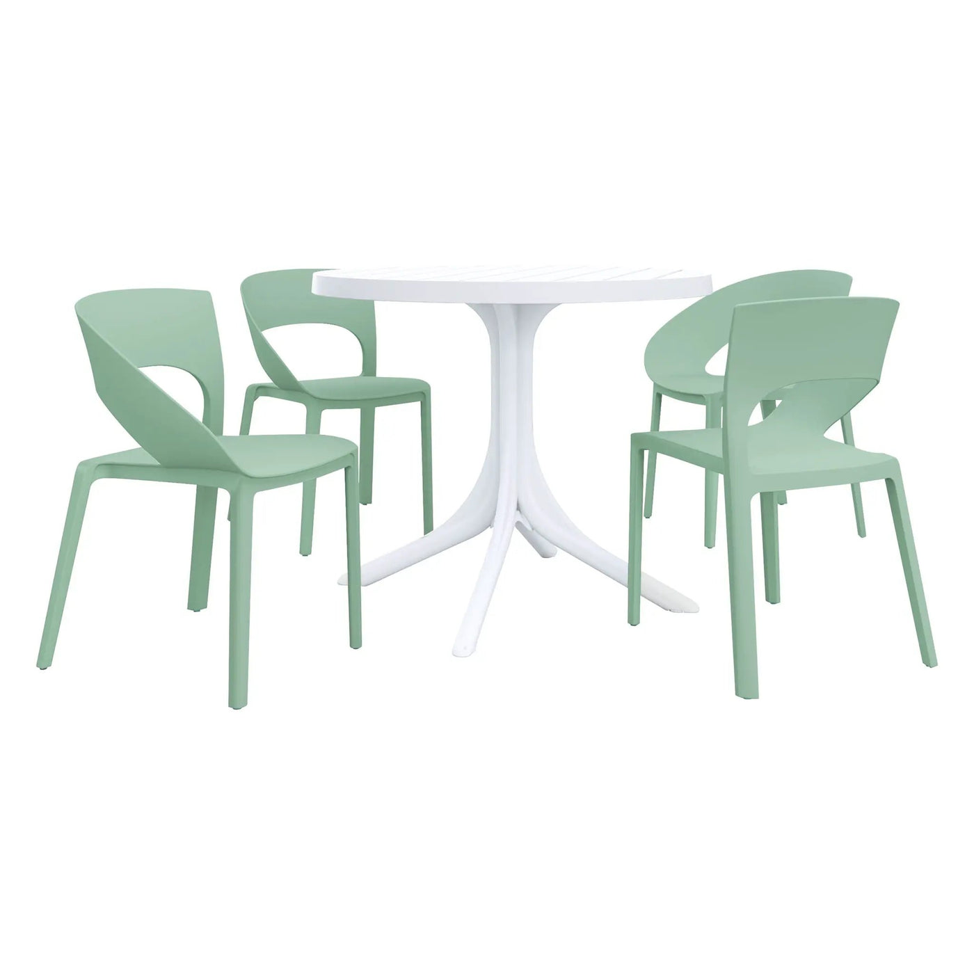 4 Piece Set Of Modern Designed Single Chairs With Round Table by Unique Piece Furniture