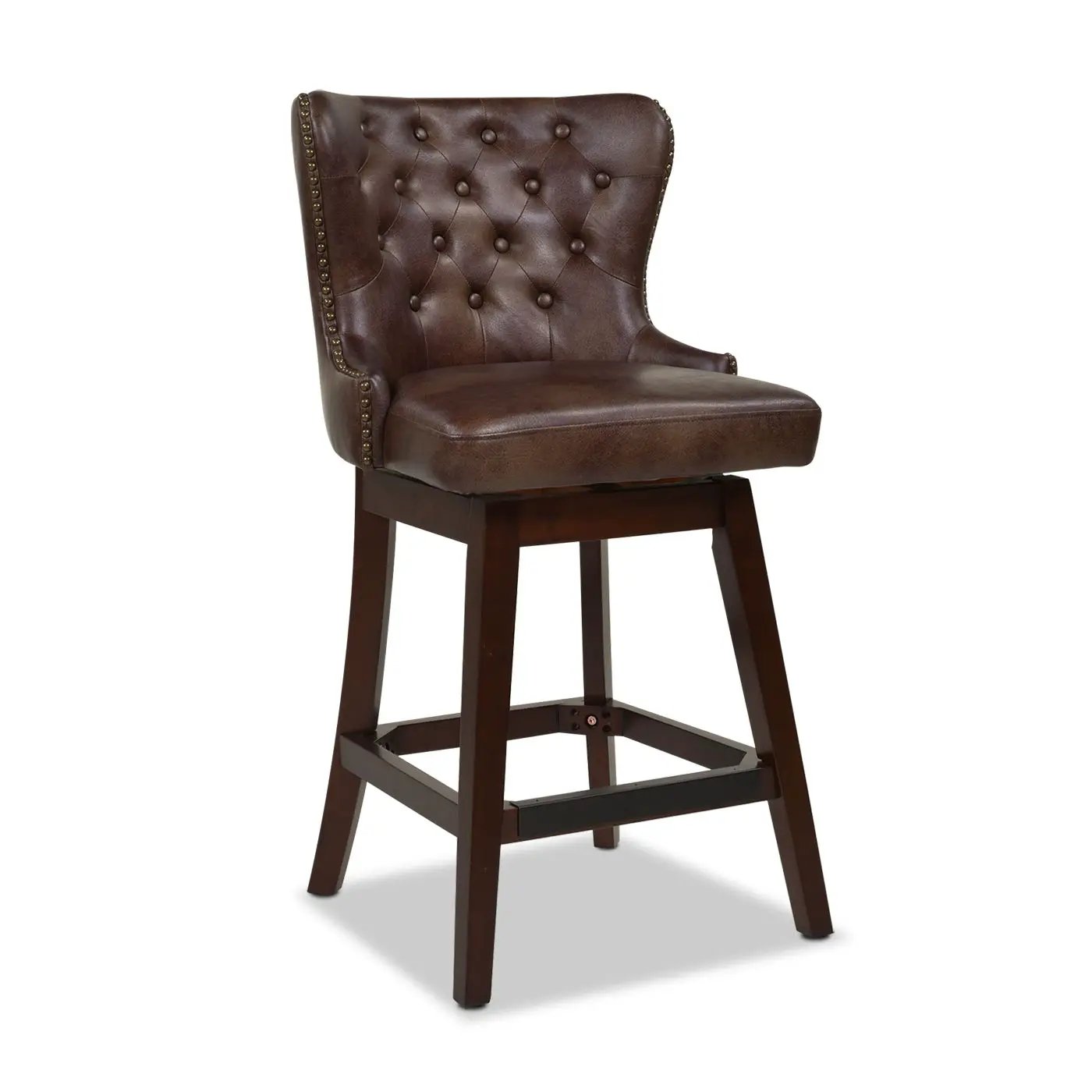 Holmes - Tufted High Back 360 Swivel Counter Height Barstool by HouseOfZazla