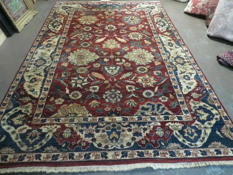 6' X 9' Vintage Handmade India Floral Oriental Wool Rug Vegetable Dyes Red Nice by Jewel Rugs