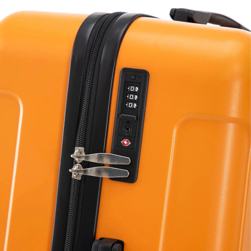 3-Piece ABS Spinner Wheel Luggage Set in Black and Orange by HouseOfZazla