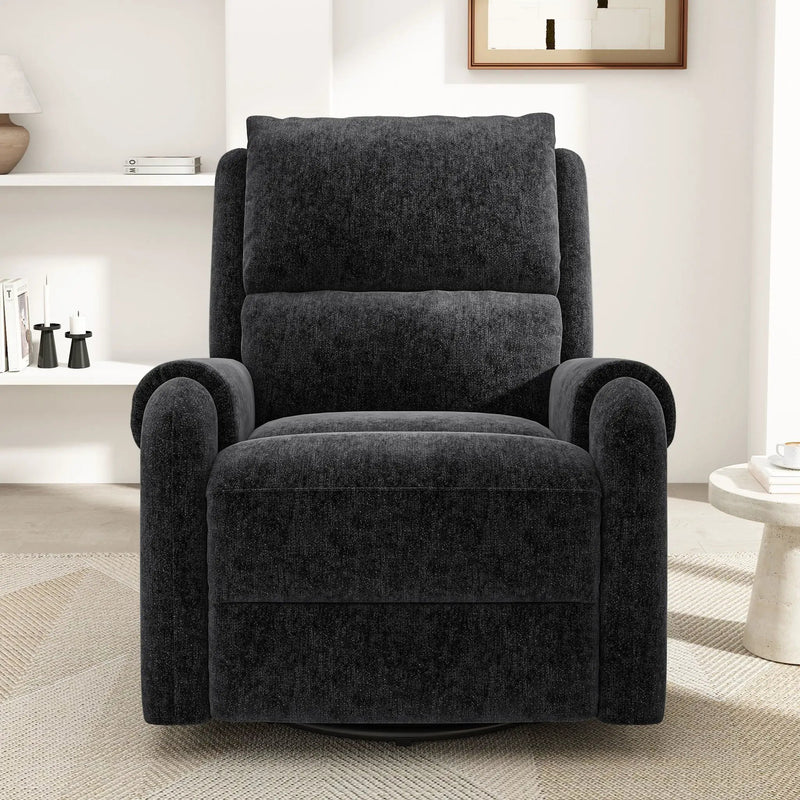 Manual Recliner Massage Chair With Swivel Rocker, 8 Massage Modes, Side Storage Pocket by Unique Piece Furniture