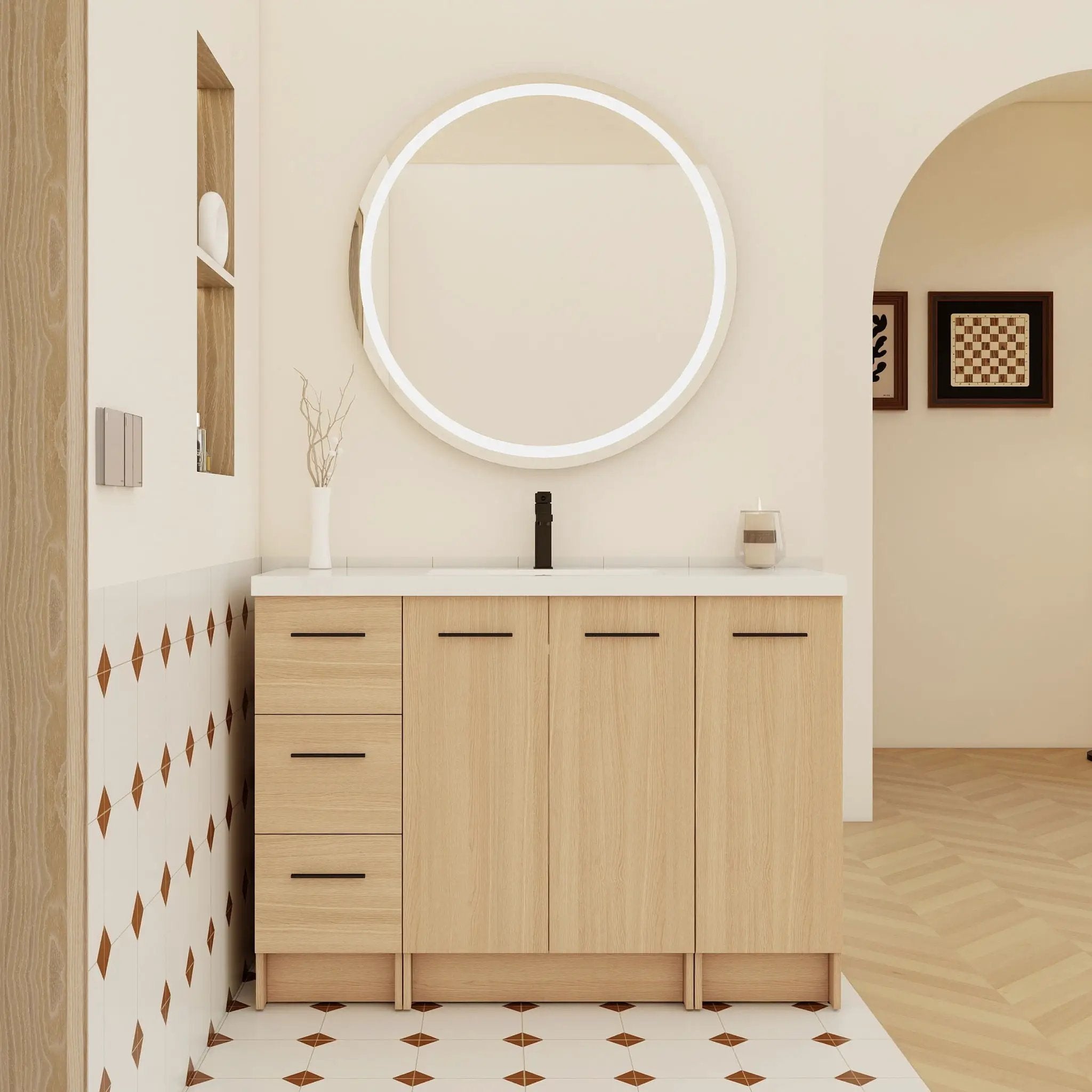 Floating Bathroom Vanity With Sink, Modular Cabinet by HouseOfZazla
