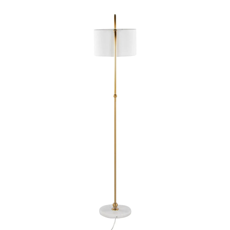 Leslie - Glam / Art Deco Floor Lamp - Gold / White by HouseOfZazla