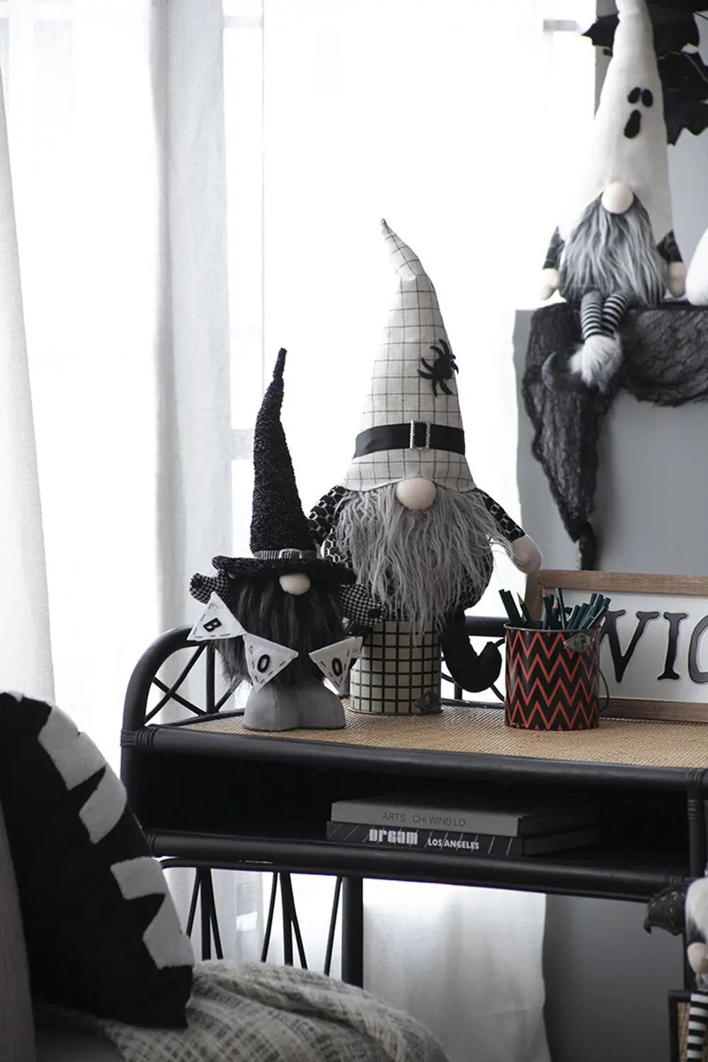 Sitting Gnome With Hat Spider, For Halloween Decor by HouseOfZazla