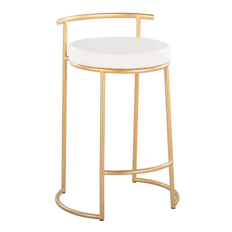 Fuji - Round Contemporary Fixed Height Counter Stool (Set of 2) by HouseOfZazla