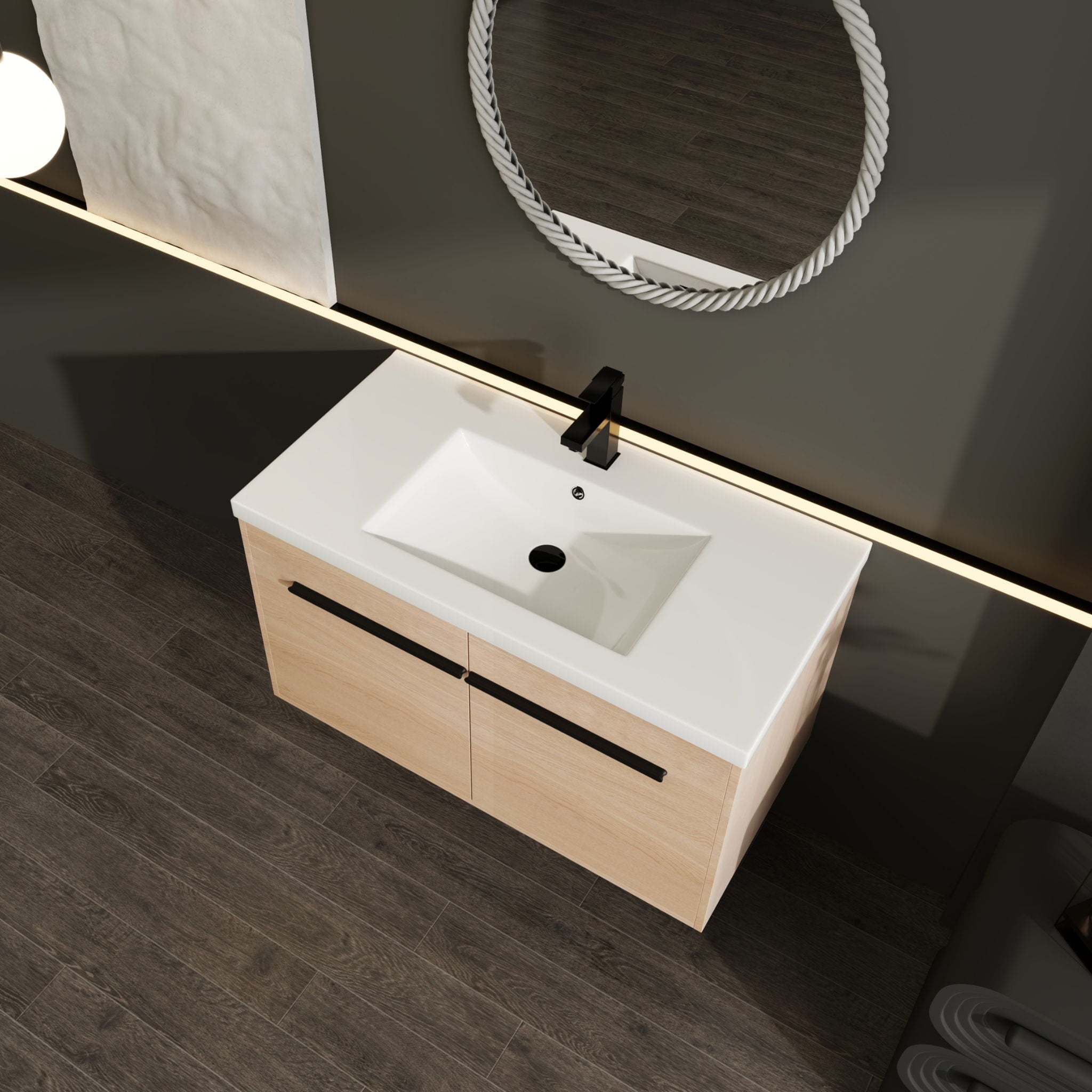 Bathroom Vanity Set With Resin Countertop Sink, 2 Doors by HouseOfZazla