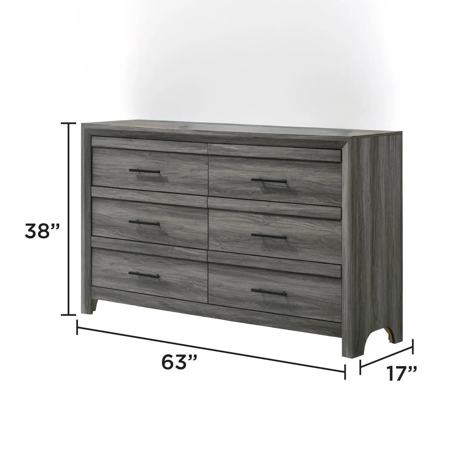 Denver - 6 Drawer Dresser - Gray by HouseOfZazla