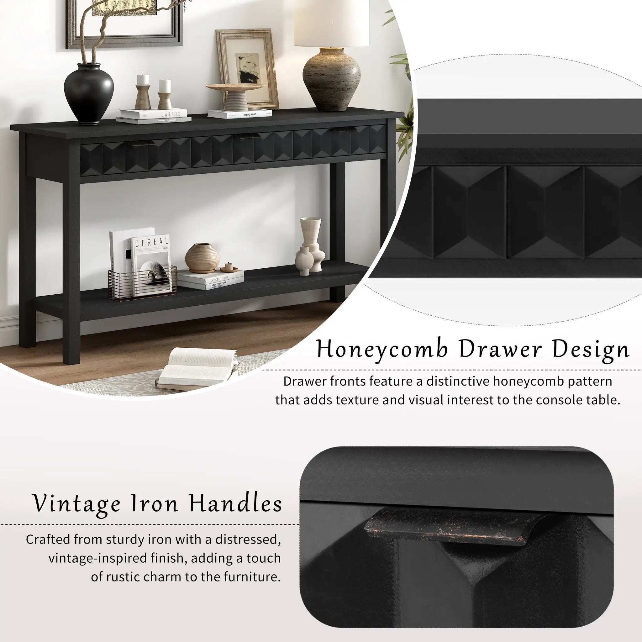 U_Style 58.3'' Fir Veneer Entryway Table by HouseOfZazla