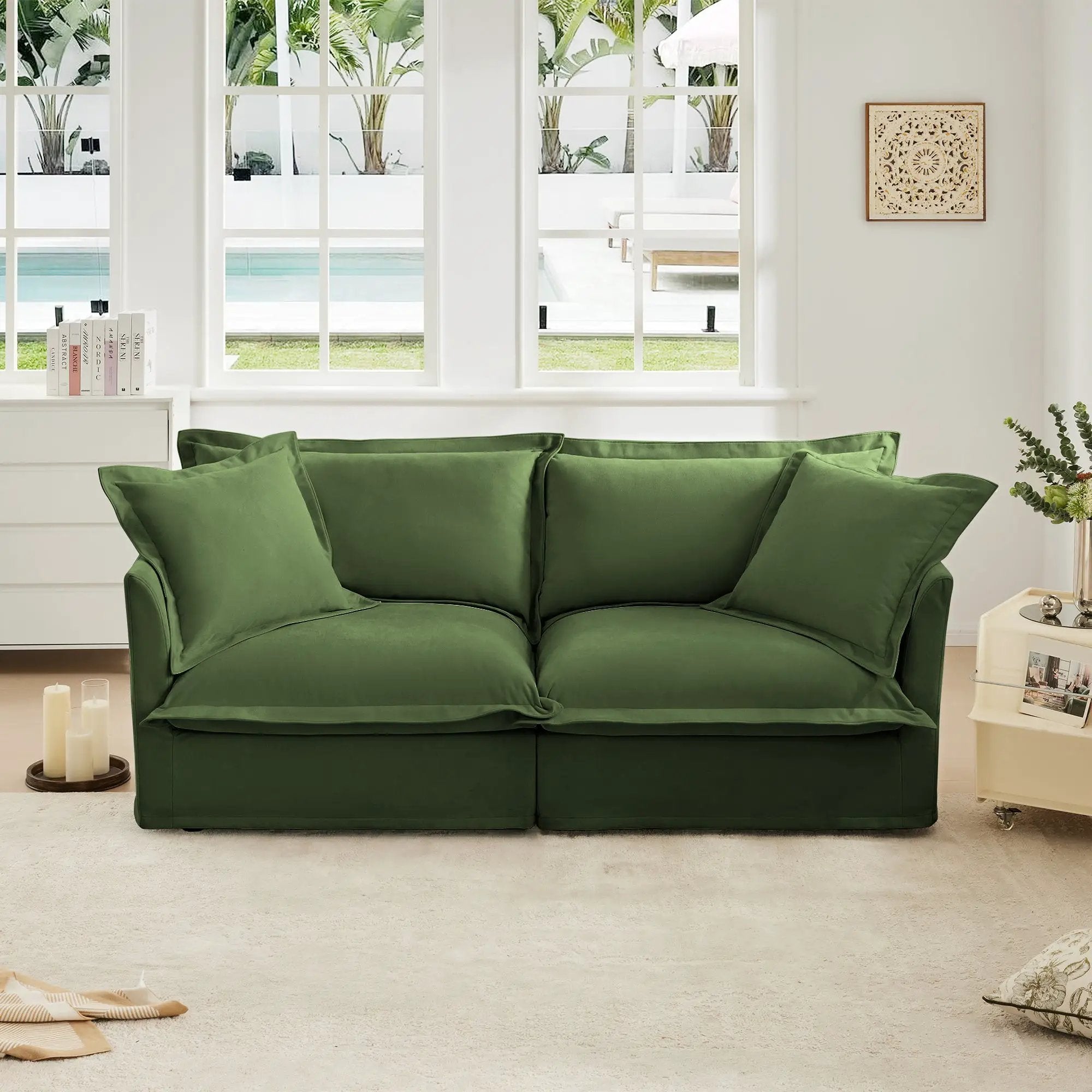 Modern Slipcovered 2-Seat Sofa by HouseOfZazla