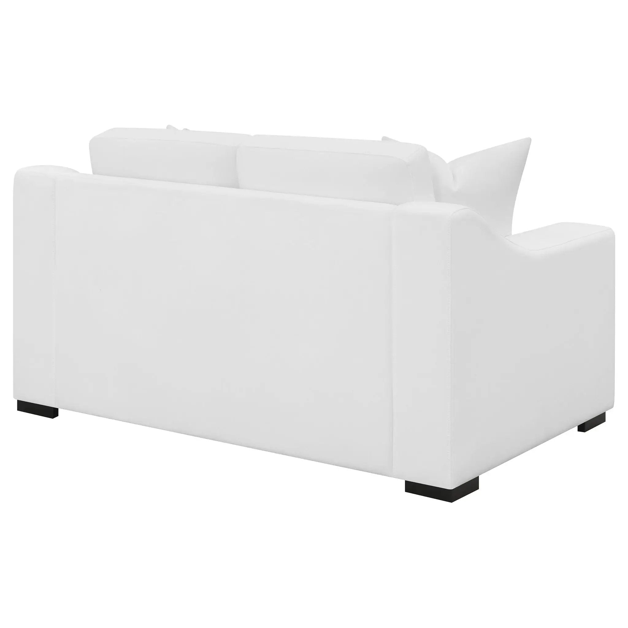 Ashlyn Upholstered Sloped Arm Loveseat White by Unique Piece Furniture