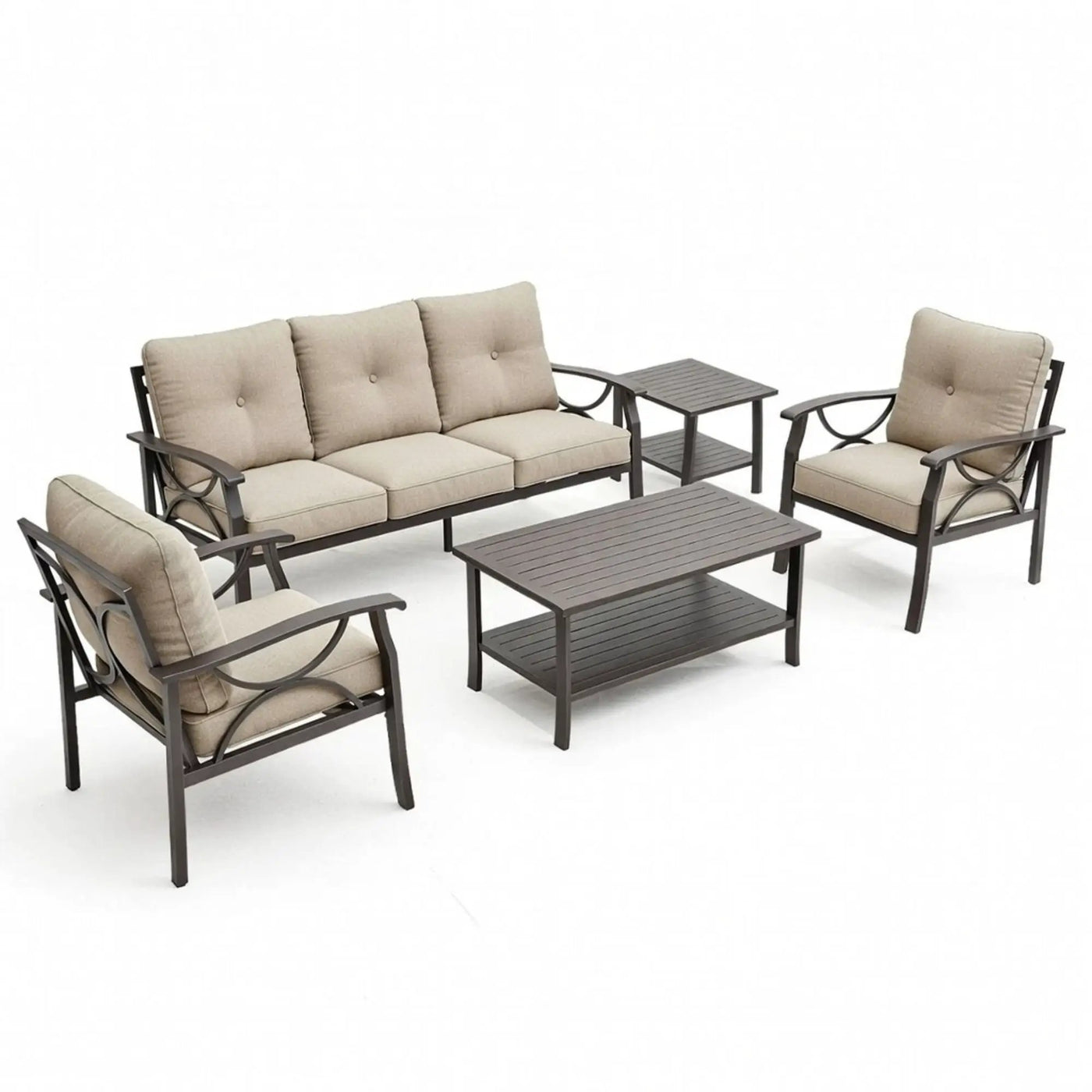 Patio Furniture Set with Coffee Table and Cushions for Backyard by HouseOfZazla