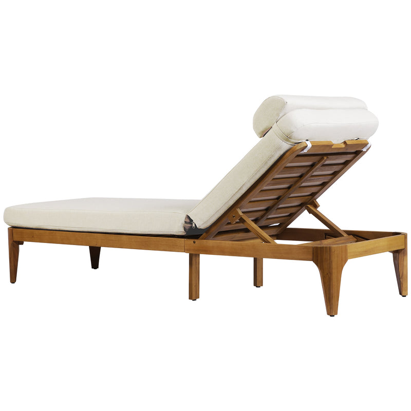 TOPMAX Acacia Wood Chaise Lounge by HouseOfZazla