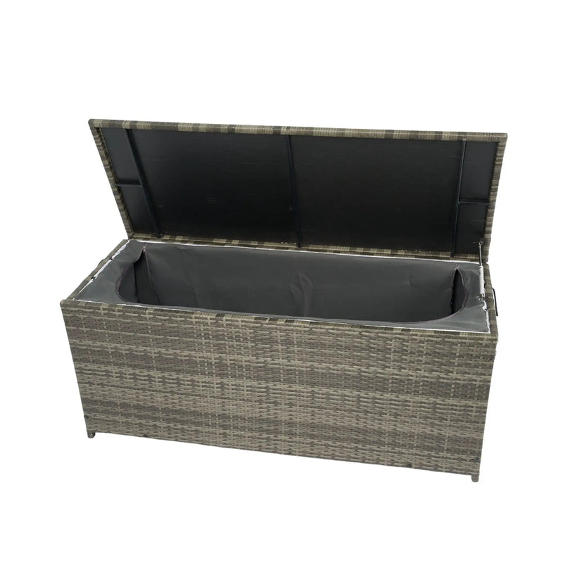 Outdoor Storage Box, Wicker Patio Deck Boxes With Lid, Outdoor Cushion Storage For Kids Toys, Pillows, Towel, Wicker by HouseOfZazla
