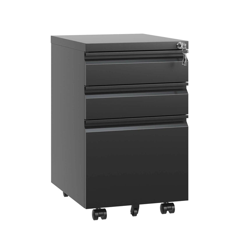 Metal Drawer Mobile File Cabinet With Lock For Home Office Organizer by Unique Piece Furniture