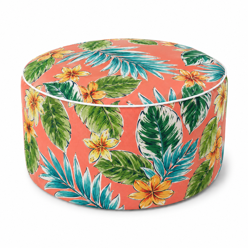 Outdoor Inflatable Ottoman - Tropical Palm Leaves by HouseOfZazla