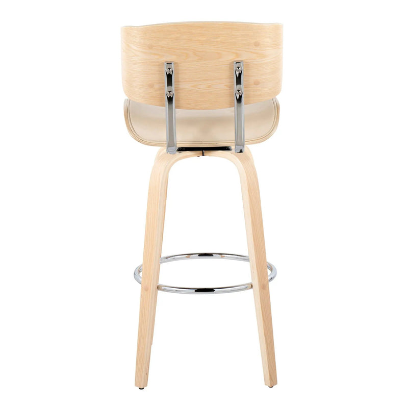Lombardi - Mid Century Modern Fixed Height Barstool With Swivel With Round Footrest (Set of 2) by Unique Piece Furniture