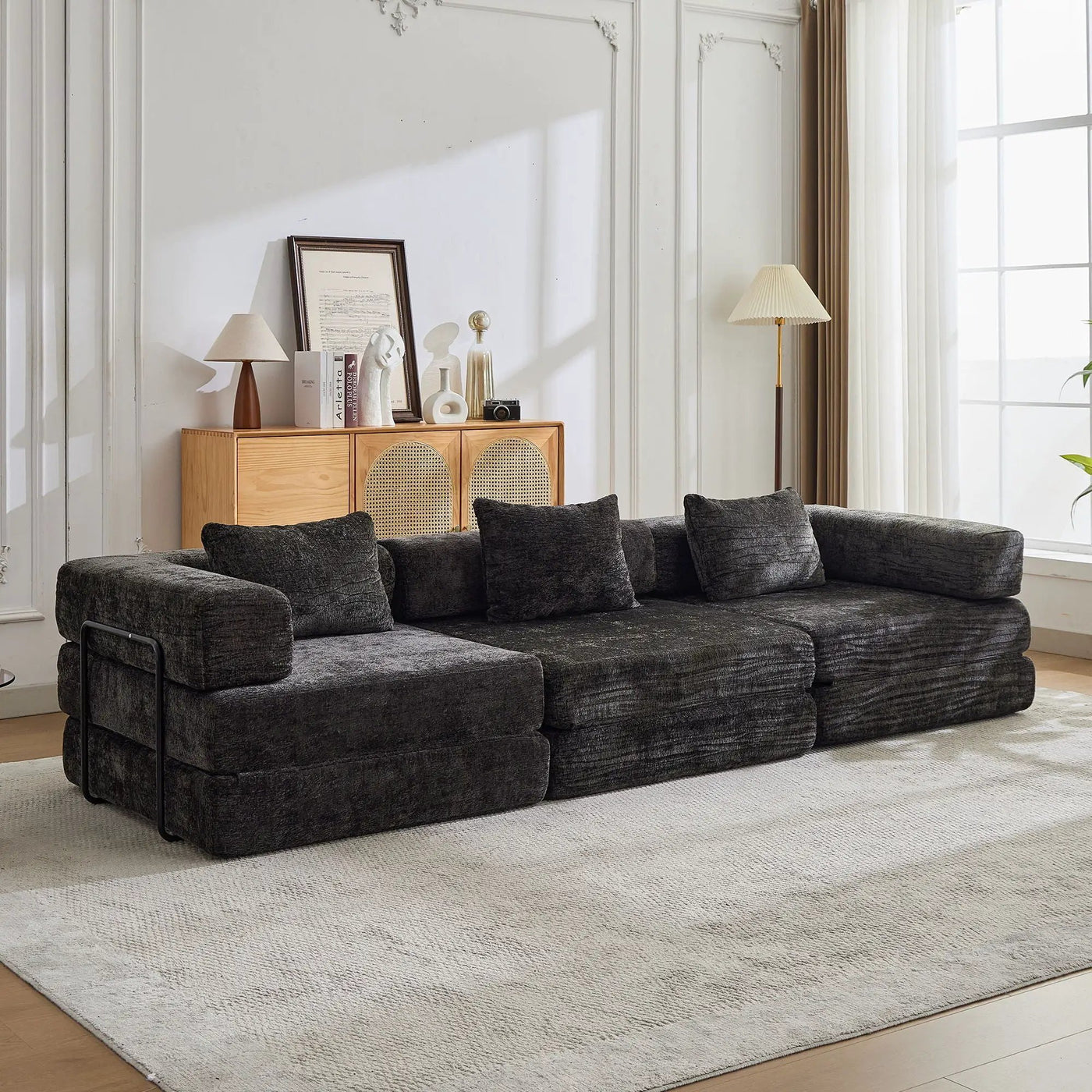 Convertible Floor Sofa Bed, Boneless Modular Sectional Sofa For Living Room by HouseOfZazla