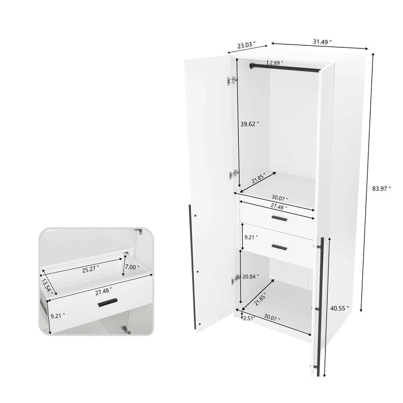 Lee - Free Standing Wardrobe Closet by HouseOfZazla