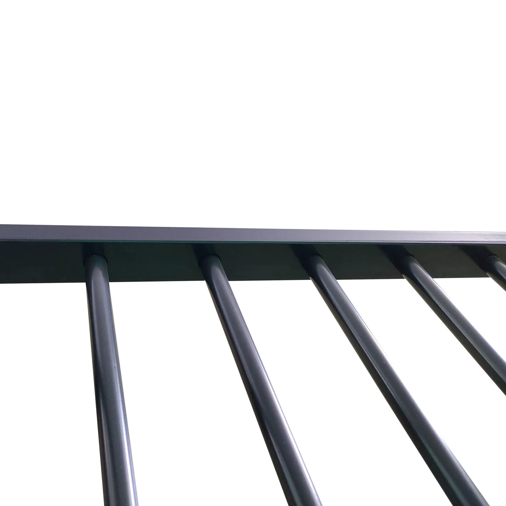Triple Bunk Bed, Full Size With Sturdy Metal Frame And Safe Stairs - Black by HouseOfZazla