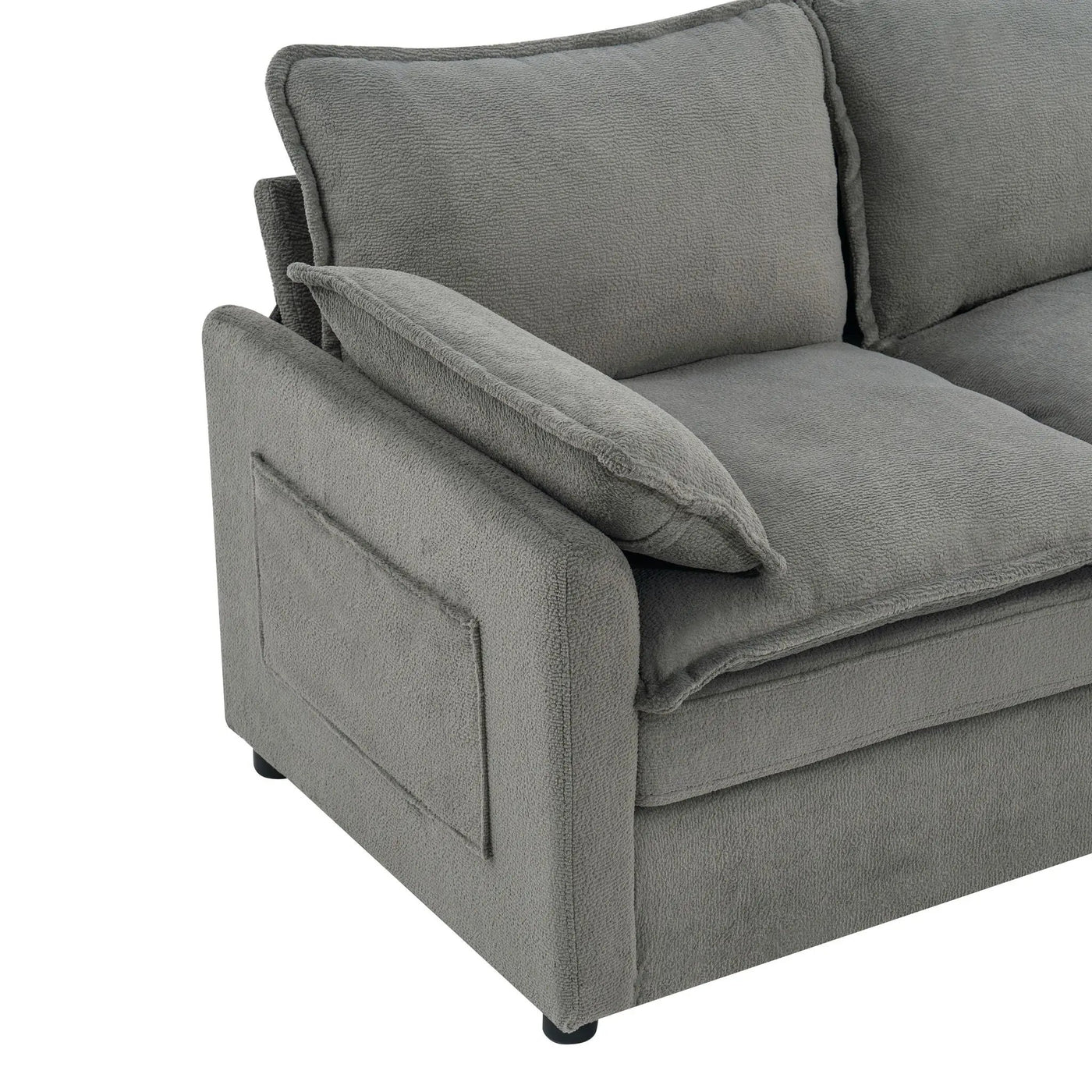 Modern 3 Seater Sofa With Side Storage Pockets For Living Room by HouseOfZazla